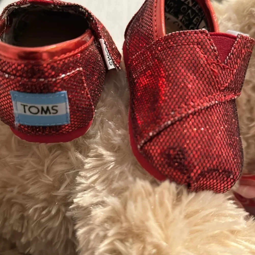 Red Sparkle Toddler TOMS